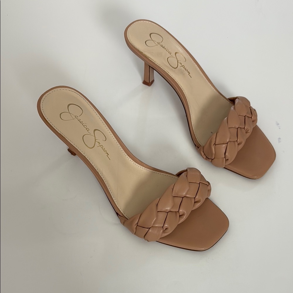 Jessica Simpson Nude Braided Heels